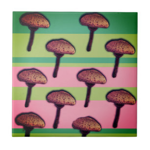 Carreaux photo en céramique à motif de champignons