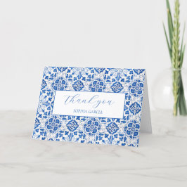 Carreaux portugais bleu Baby shower Merci