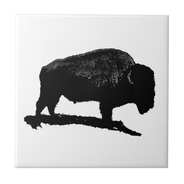 Carreaux silhouette de bison Buffalo (Devant)