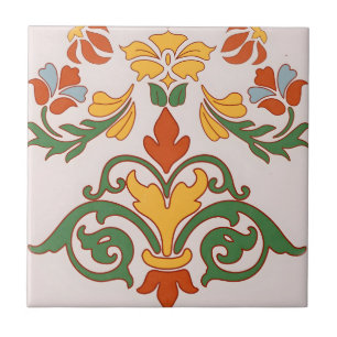 carreaux suédois Fleur jaune vintage