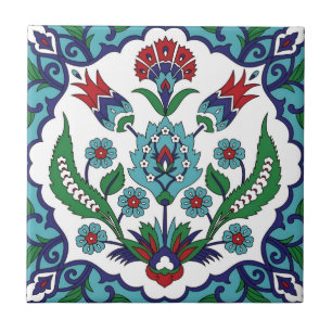carreaux suédois Fleur rouge vintage