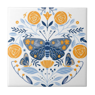 carreaux suédois motif floral moderne