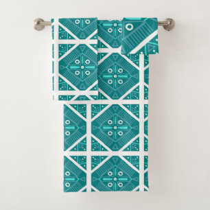 Carreaux Turquoises géométriques Motif d'impressio