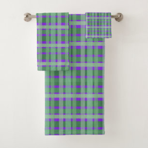 Carreaux Vichy Tartan Vert Rayures Sur Violet