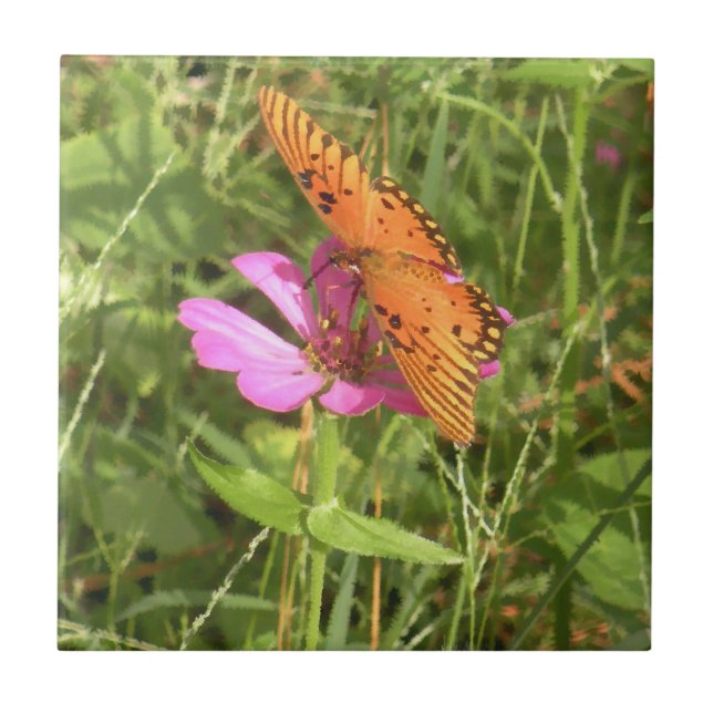 Carreaux Zinnia et Papillon (Devant)