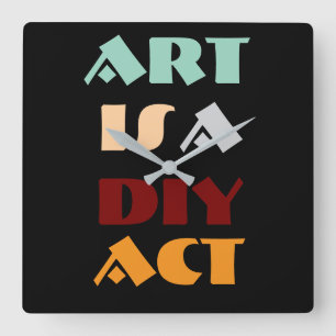 Carrée Art Act Wall Horloge