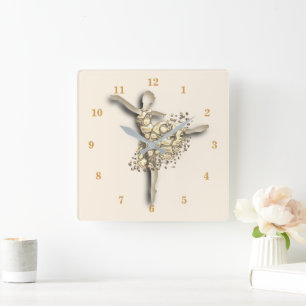 Carrée Ballerina Gold Horloge Golden Ballet Danseuse Fill