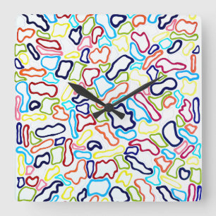 Carrée Bandes de cheveux Mur horloge
