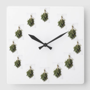 CARRÉE "BEAU MISTLETOE" HORLOGE DE NOËL
