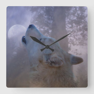 Carrée Belle horloge Wolf et Lune