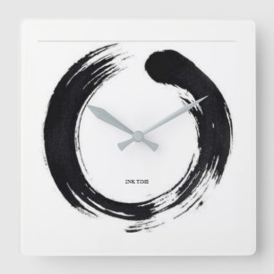 Carrée Brosse d'encre votre temps - horloge