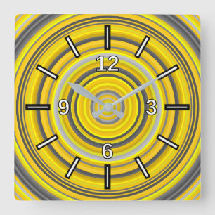 Carrée Cercles imbriqués jaunes et gris Motif Horloge Car