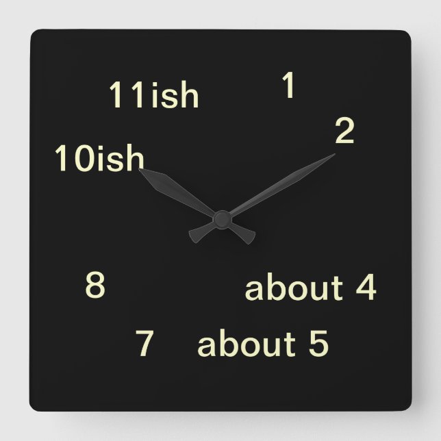 Carrée Cool Uber Geek Hipster Black One-ish Horloge 3 (Recto)