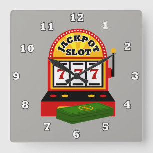 Carrée Cute Casino machine Jeu décor horloge