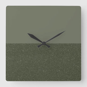 Carrée Demi-texture Moss Green Mur Horloge