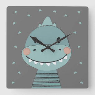 Carrée Dragon Cute Cartoon Enfants Baby Horloge