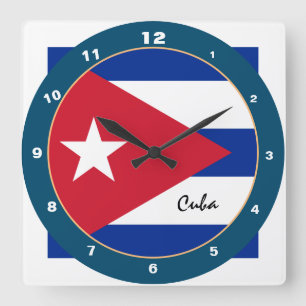 Carrée Drapeau cubain & Cuba tendance mode / horloge desi