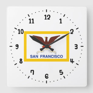 Carrée Drapeau de San Francisco Carré Wall Horloge
