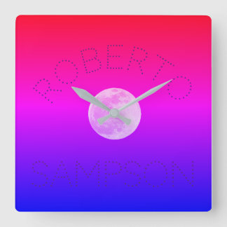 Carrée "Écrivez votre nom dans les étoiles" Horloge acryl