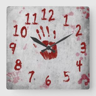 Carrée Empreinte et plaquettes sanglantes - Horloge mural
