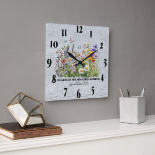 Carrée Encouragement inspirationnel/Citations Horloge mur