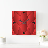 Escaliers Art Déco Design Carré rouge Horloge mura