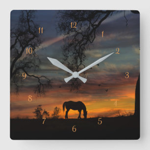 Carrée Étonnante Horloge Cheval Du Sud-Ouest