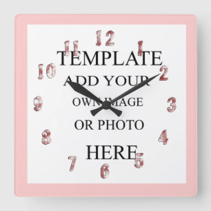Carrée Filles roses Décor Photo Décor Mur Horloge Perso