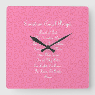 Carrée Guardian, prière Angel, Carré rose, horloge