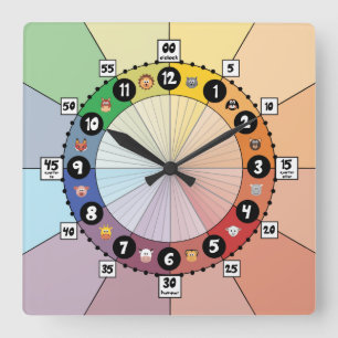 Carrée Horaire de l'école légère Horloge pour enfants (Ca