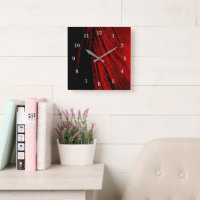 Horloge Abstraite de Mane de Cheval Rouge