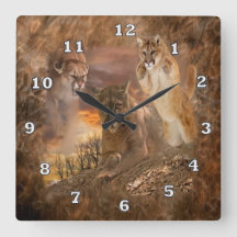 Horloge animale de collage de puma de puma