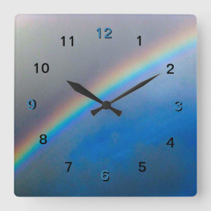 Carrée Horloge - Arc-en-ciel dans un ciel orageux