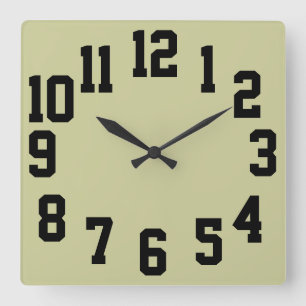 Carrée Horloge avec grands chiffres facile à lire