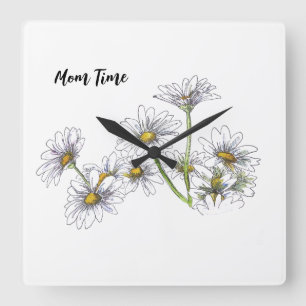 Carrée Horloge blanche personnelle
