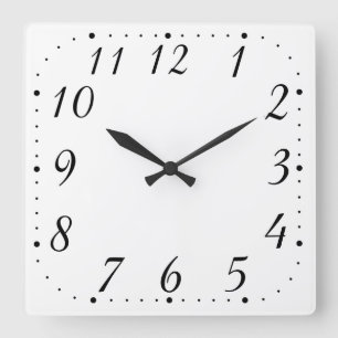 Carrée Horloge blanche pure Carré