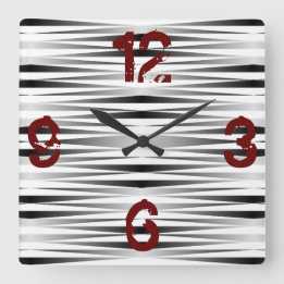 Carrée Horloge blanche Zèbre conçue