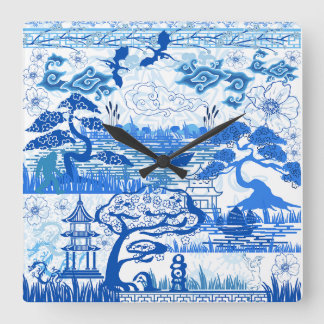 Carrée Horloge bleue