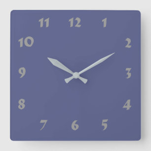 Carrée Horloge Bleue Du Pays Numérique Changeable