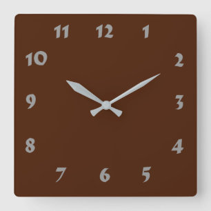 Carrée Horloge Brown numérique modifiable