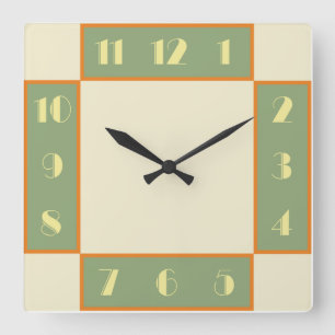 Carrée Horloge Carré Art déco