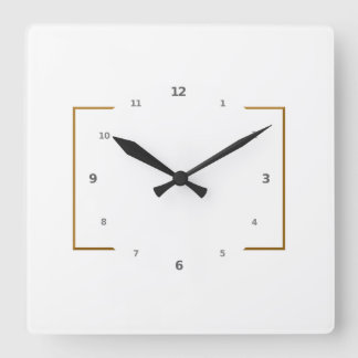 Carrée Horloge - Carré avec votre art en tant qu'Arrière 