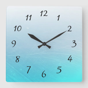 Carrée Horloge Carré bleu Aqua