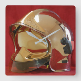 Carrée Horloge carré casque F1 Sapeur Pompier