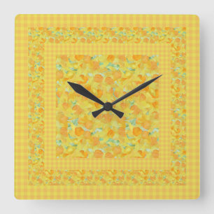 Carrée Horloge Carré Chic, Daffodiques D'Or