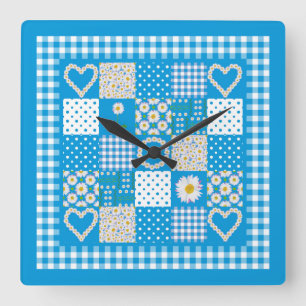 Carrée Horloge Carré Chic : Daisychains Faux Patchwork