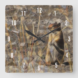 Carrée Horloge Carré chien des Prairies