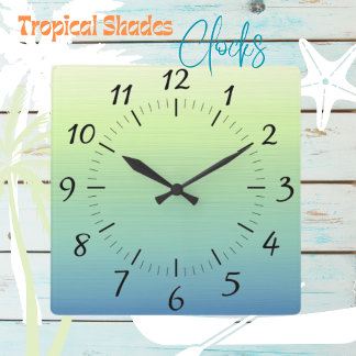 Carrée Horloge Carré des nuances tropicales