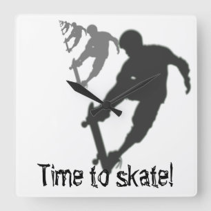 Carrée Horloge Carré du skateboard