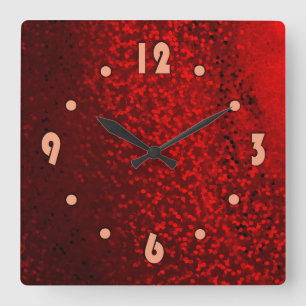 Carrée Horloge carré gris turquoise